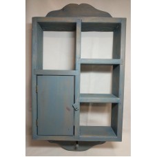 Shadow Box Wall Hanging Shelf 4 Shelves and a Door 3 Pegs   222690558886